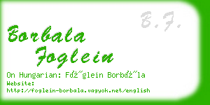 borbala foglein business card